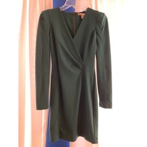 Long sleeve, faux wrap dress (xs)